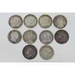 Ten One Shilling coins, George III, Geor