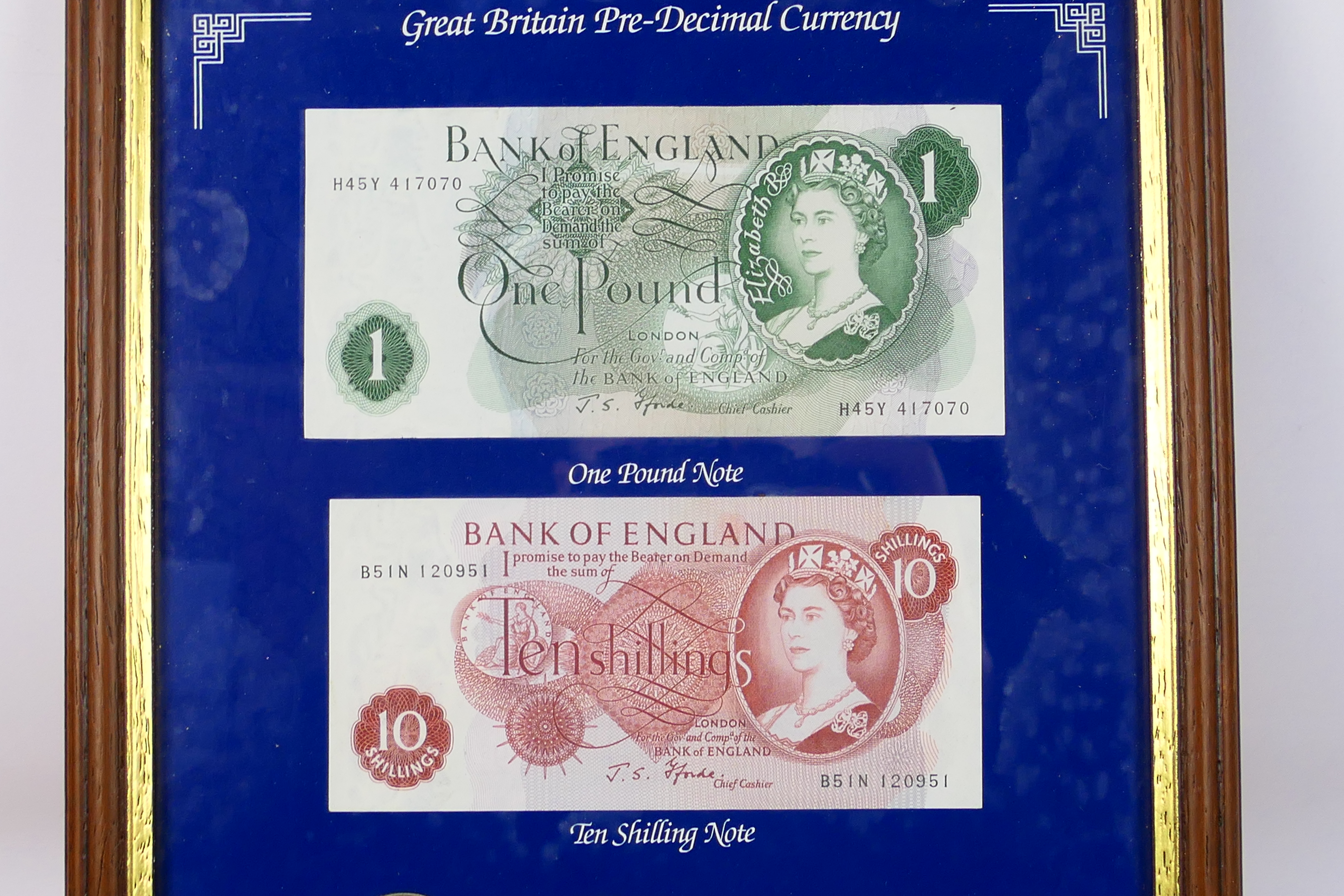 A framed display of Great Britain Pre-Decimal Currency, - Image 3 of 8