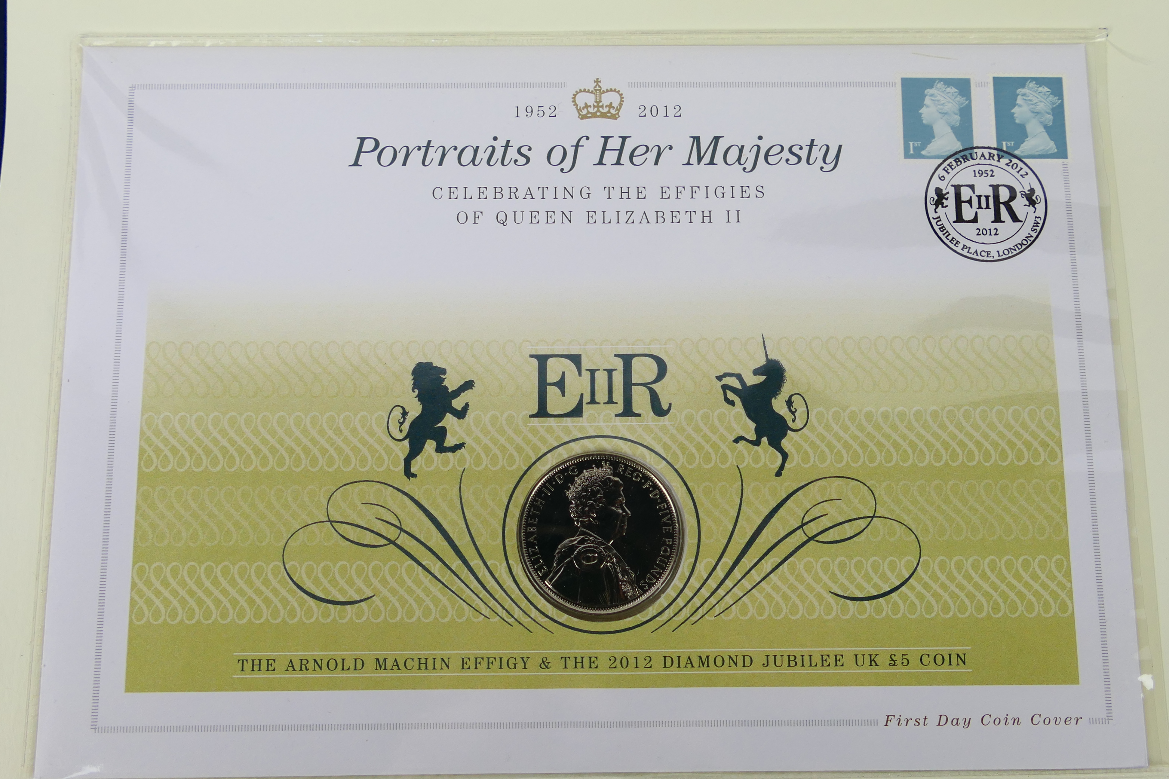 A limited edition Westminster Portraits Of Her Majesty First Day Coin And Banknote Cover Collection, - Image 10 of 10