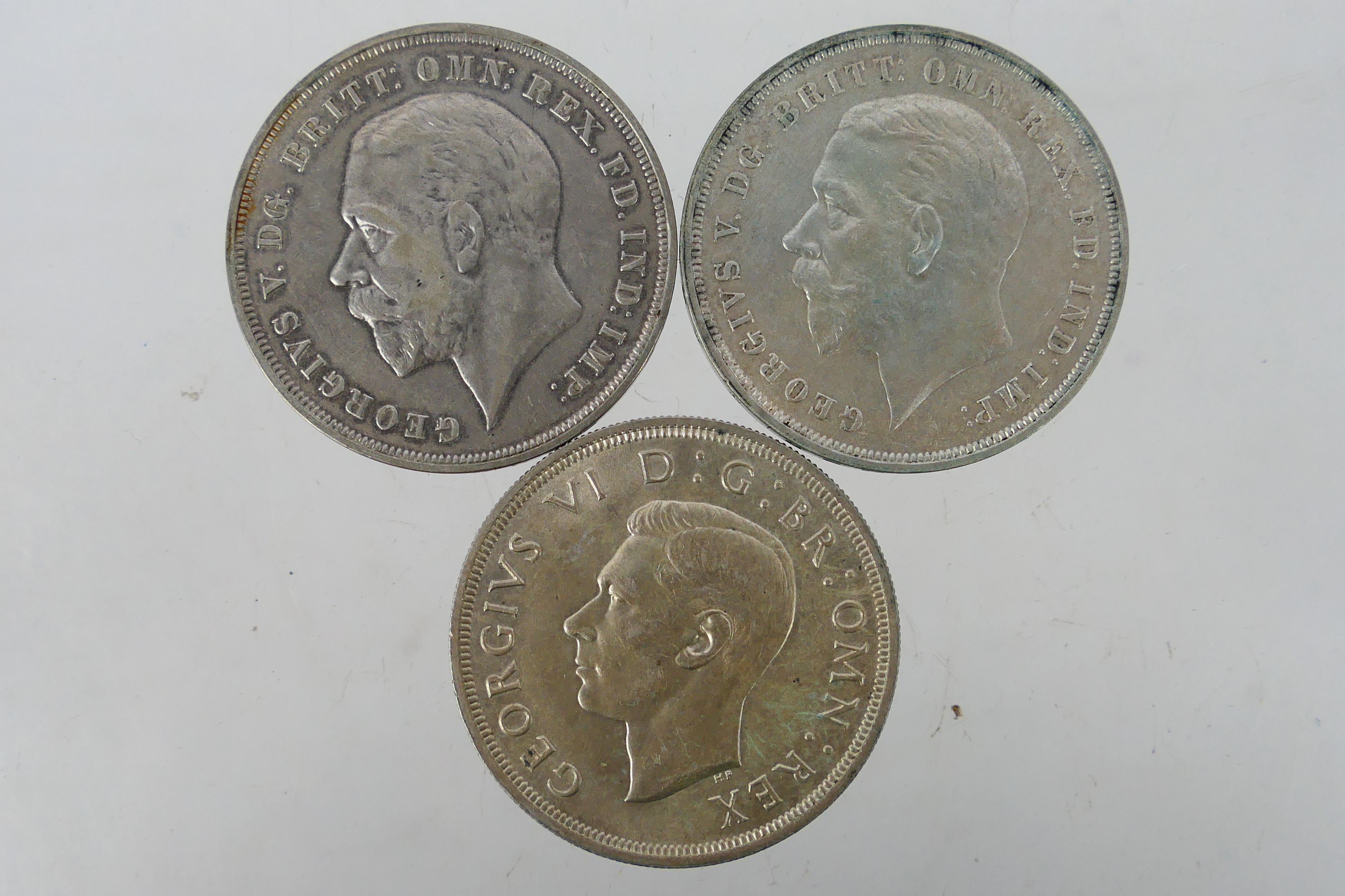 Three Crown coins comprising two 1935 an
