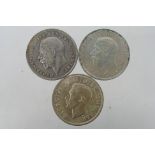 Three Crown coins comprising two 1935 an