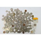 A collection of predominantly UK coinage