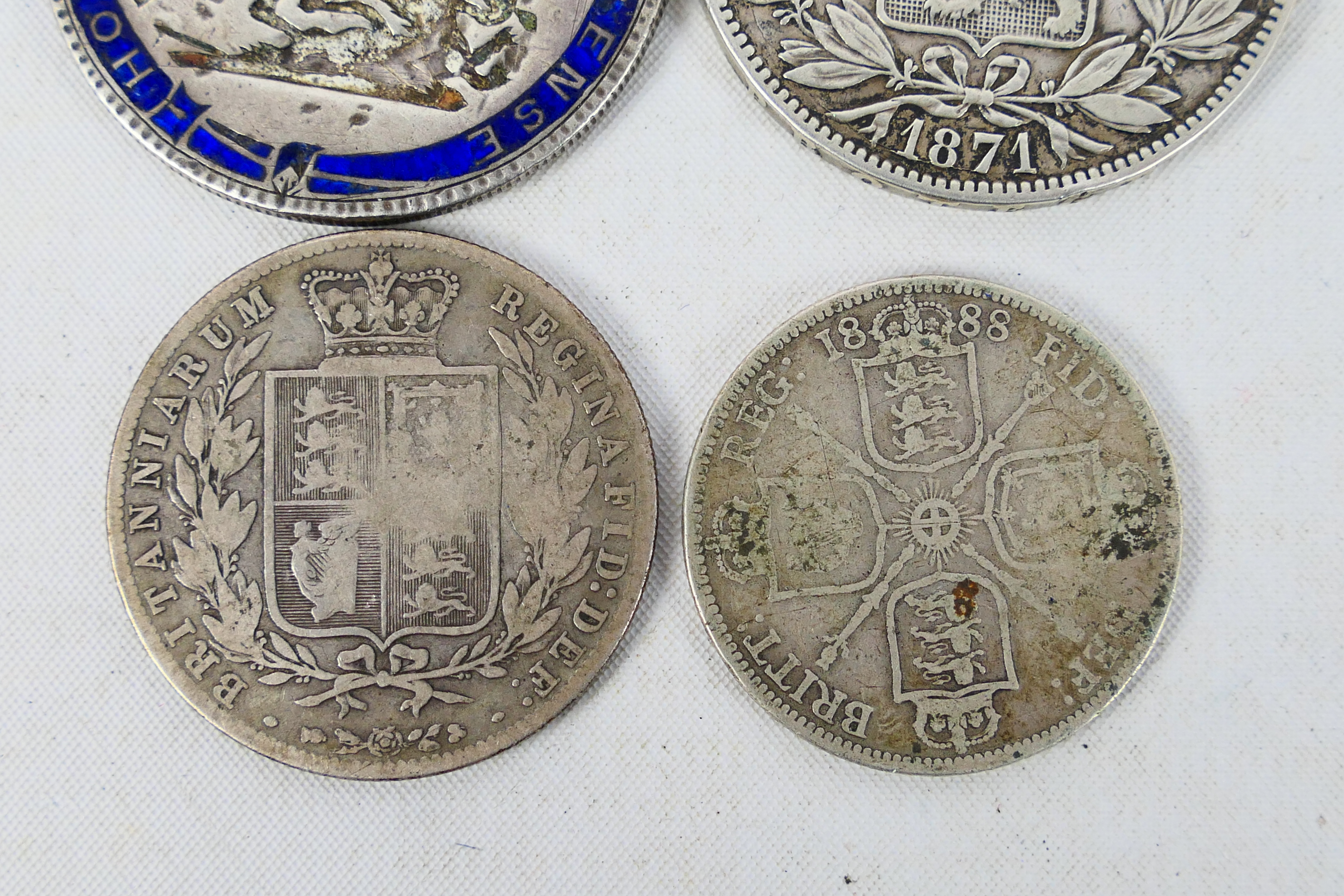 Silver Coins - Lot to include an 1871 Be - Bild 3 aus 3