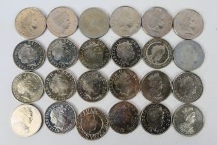 Twenty four £5 (five pound) coins, 1993 and later.