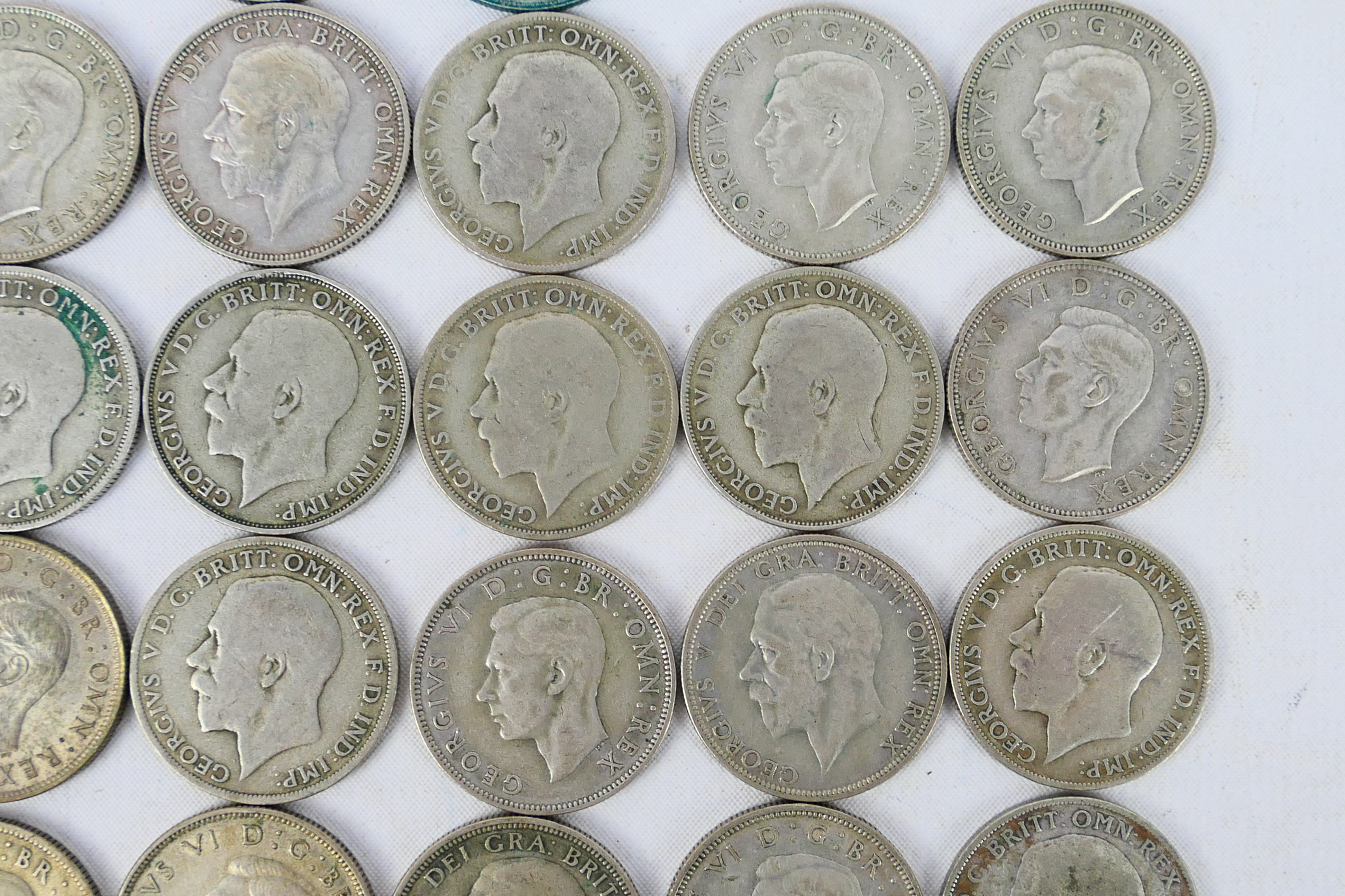 A collection of silver content One Florin and Two Shilling coins (500 fineness), George V and later, - Bild 6 aus 12