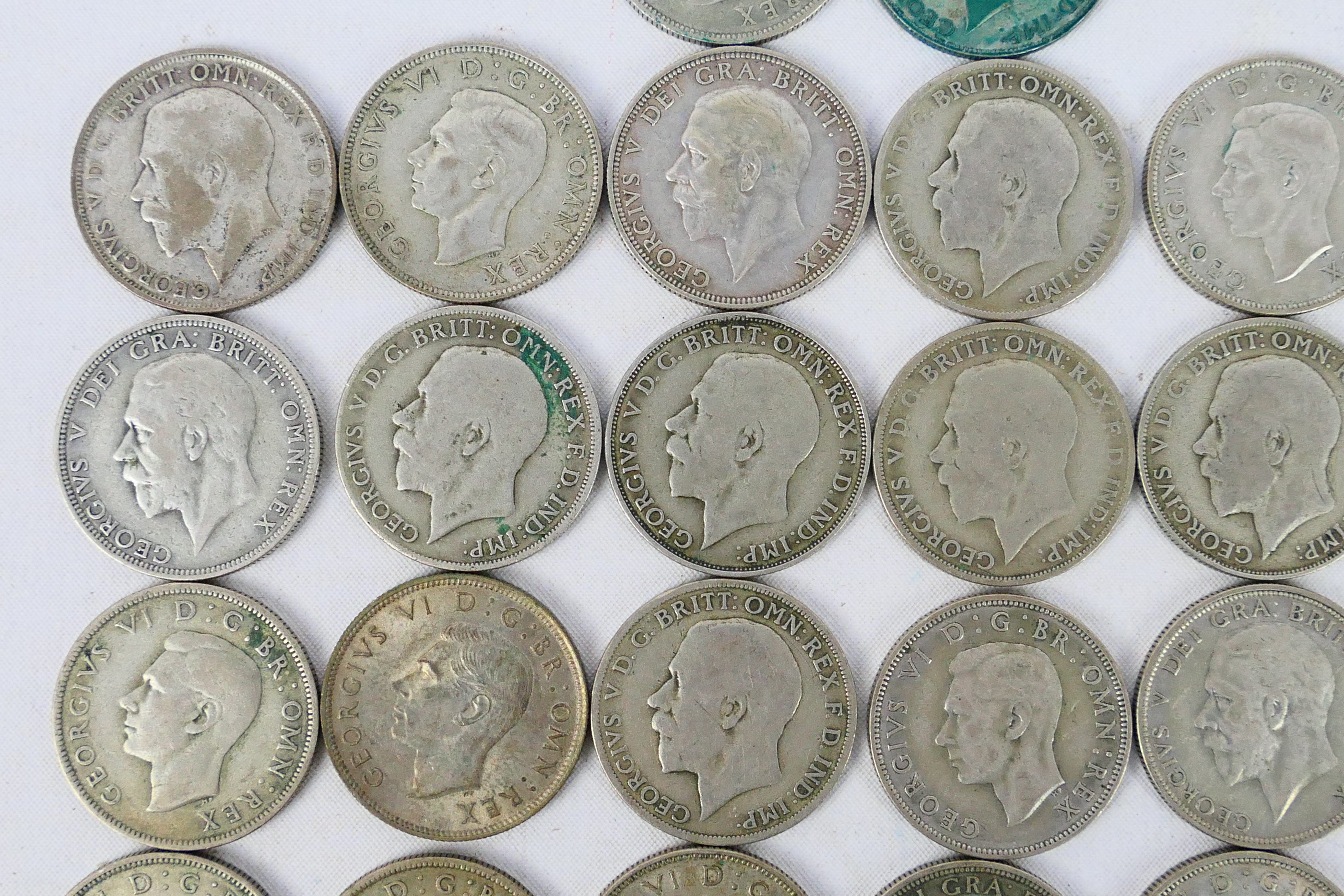 A collection of silver content One Florin and Two Shilling coins (500 fineness), George V and later, - Bild 4 aus 12