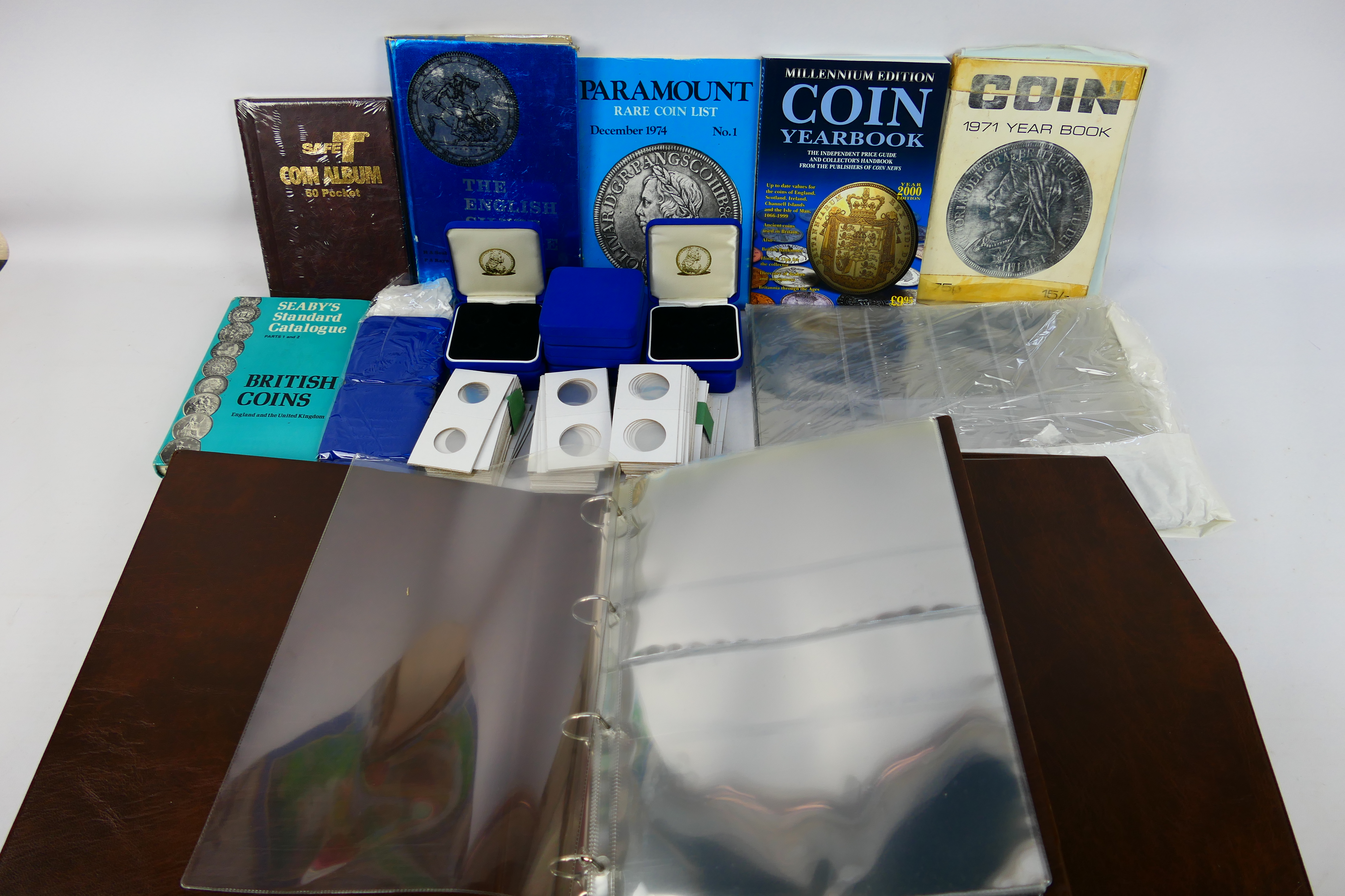 Lot to include coin albums, coin cards,