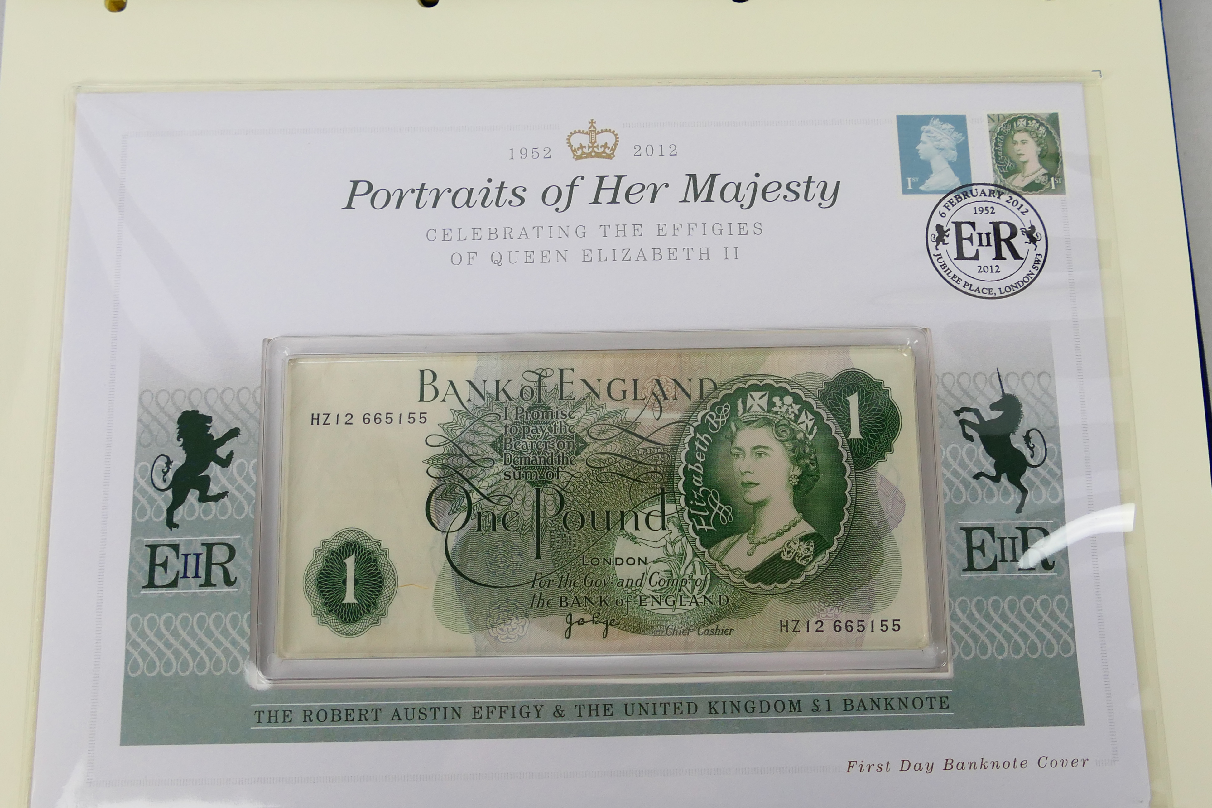 A limited edition Westminster Portraits Of Her Majesty First Day Coin And Banknote Cover Collection, - Image 6 of 10