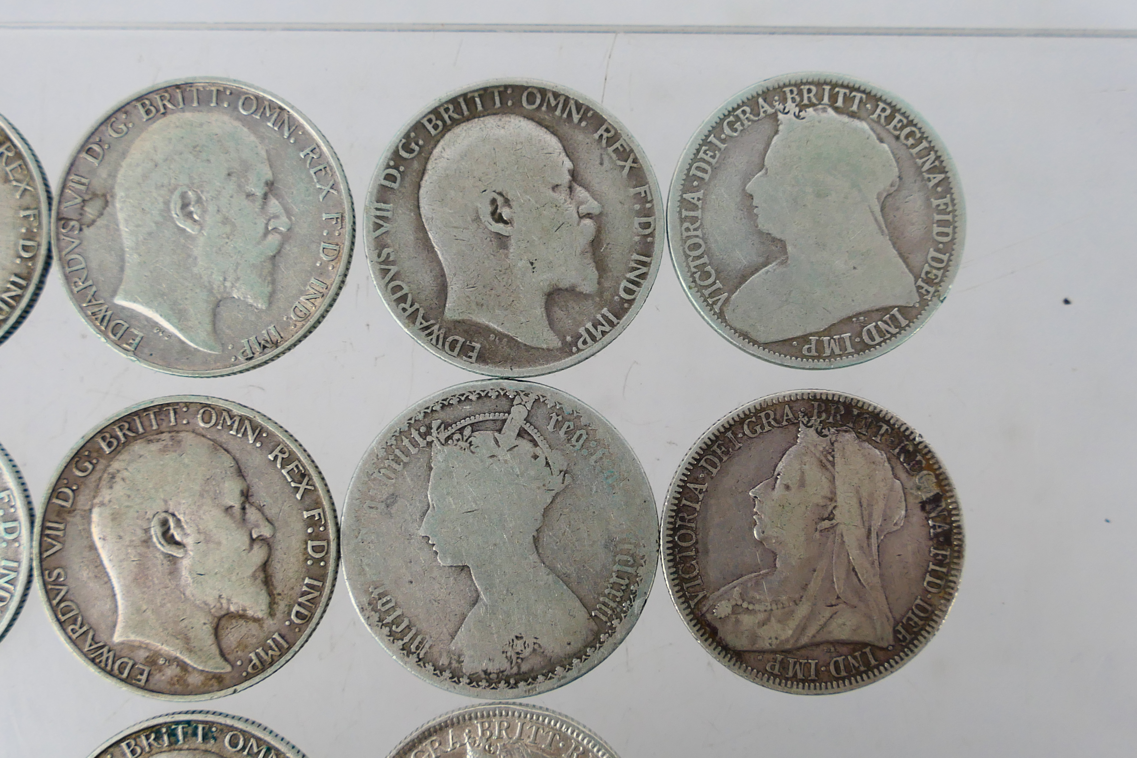 Ten One Florin / Two Shilling coins, Vic - Image 3 of 8