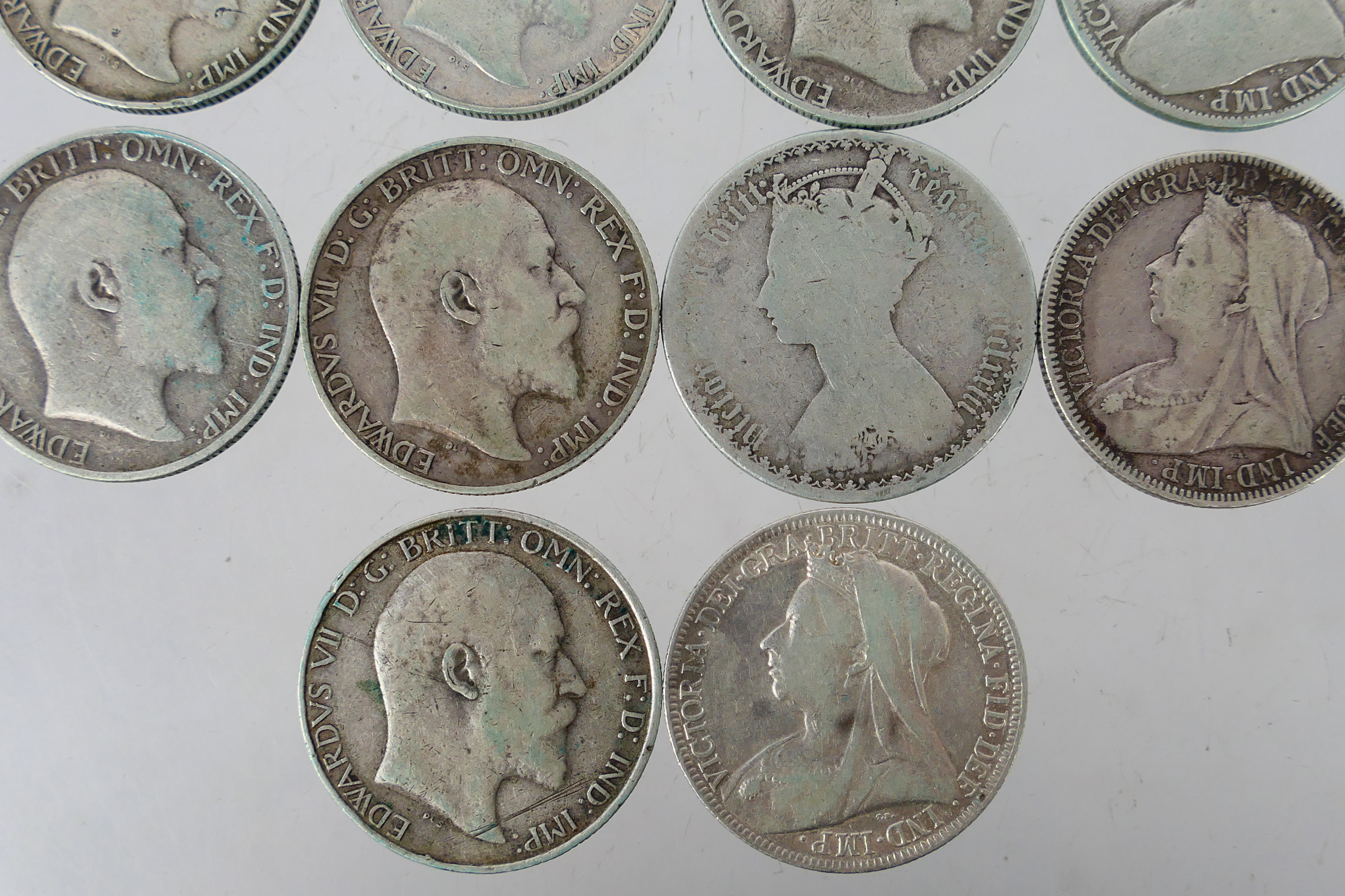 Ten One Florin / Two Shilling coins, Vic - Image 4 of 8