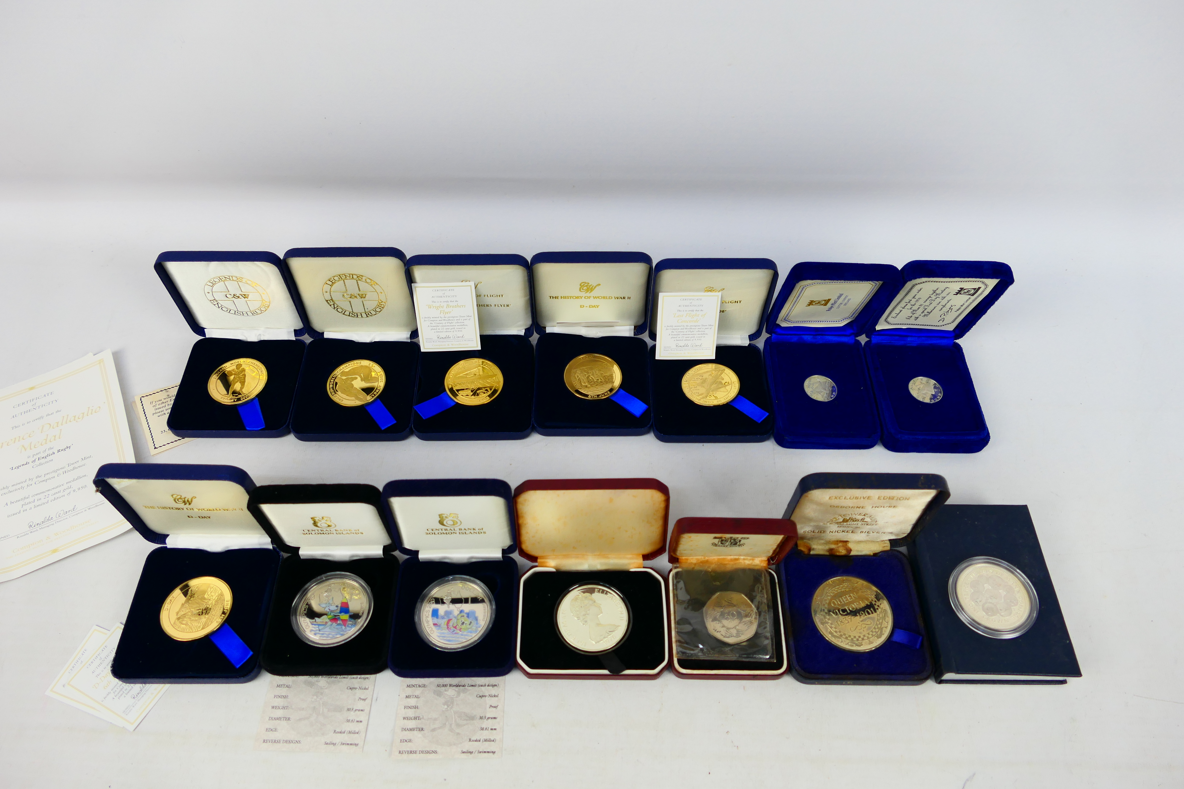 Various commemorative medallions / coins