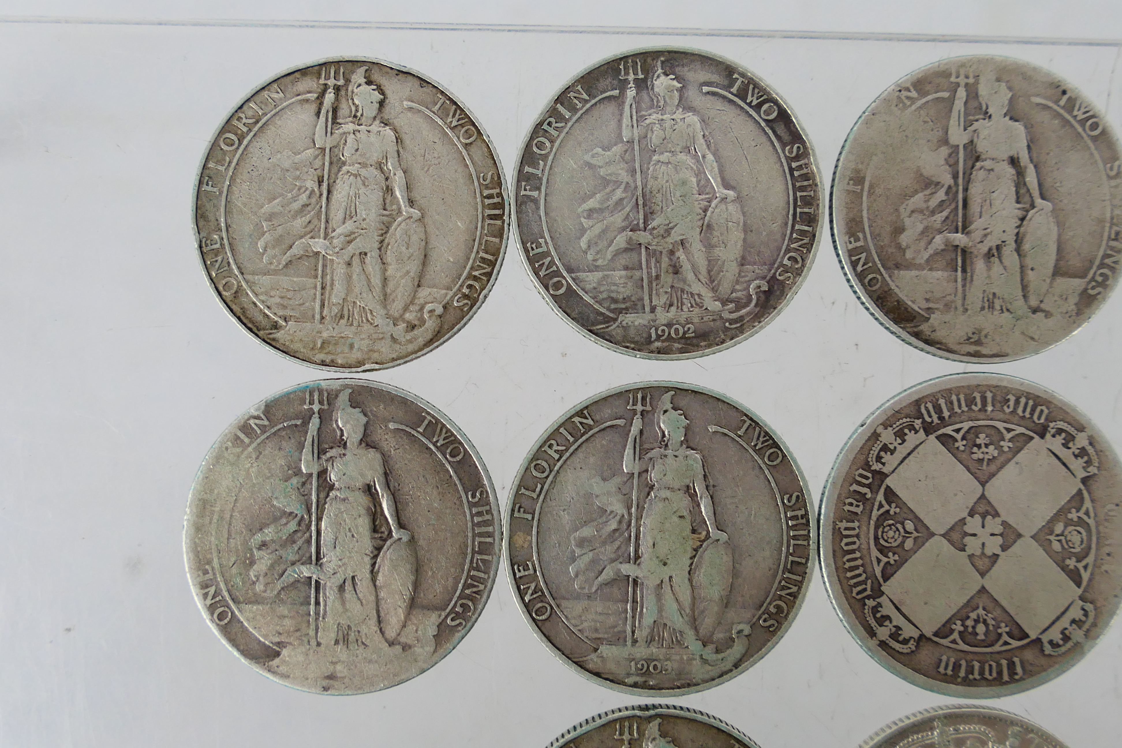 Ten One Florin / Two Shilling coins, Vic - Image 6 of 8