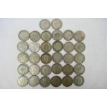 A collection of silver content One Florin and Two Shilling coins (500 fineness), George V and later,