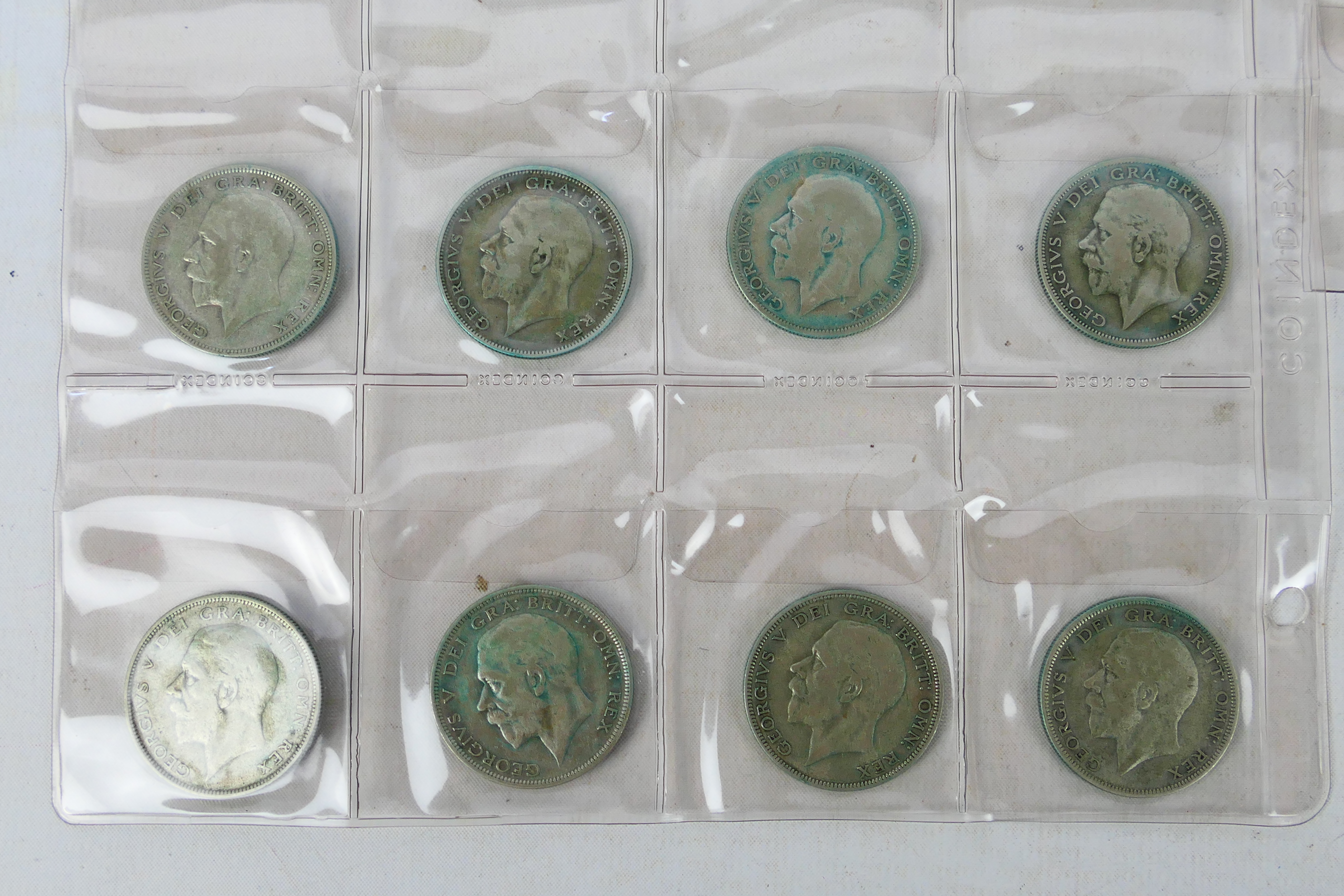 George V and George VI 500 fineness Half Crown coins, full run from 1920 - 1946 (two 1926 examples). - Bild 10 aus 12