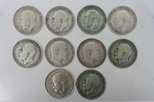 Ten One Florin / Two Shilling coins, Edw