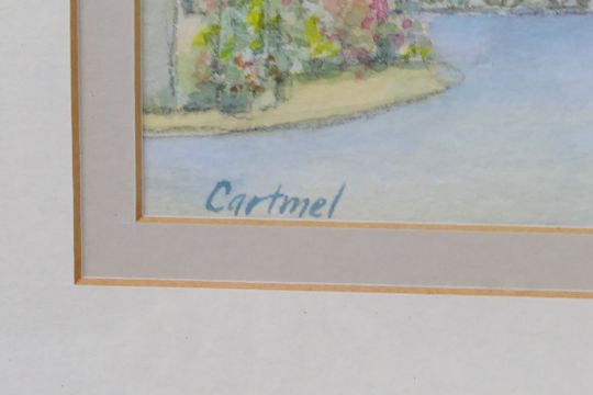 A watercolour depicting Cartmel, Cumbria by Graham Taylor, 15 cm x 26 cm image size, - Image 6 of 7