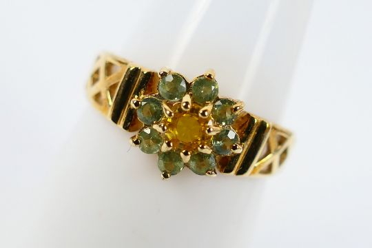 A 9 carat gold stone set ring, size N, boxed 2. - Image 1 of 3