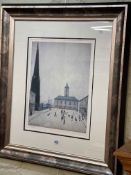 L.S. Lowry, The Old Town Hall, Middlesbrough, limited edition print, 39cm by 29cm, in glazed frame.