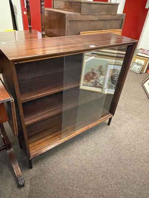 Danish teak two tier dinner wagon and sliding glazed door bookcase (2). - Image 2 of 2