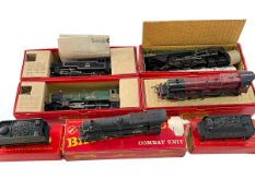 Five Hornby Triang models of steam Locomotives and two tenders.