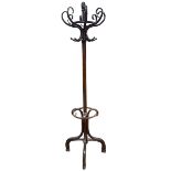 Bentwood hat and coat stand, 207cm.