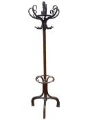 Bentwood hat and coat stand, 207cm.