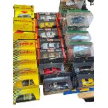 Collection of boxed model vehicles including Shell Classic Sportscar, and Collezione,