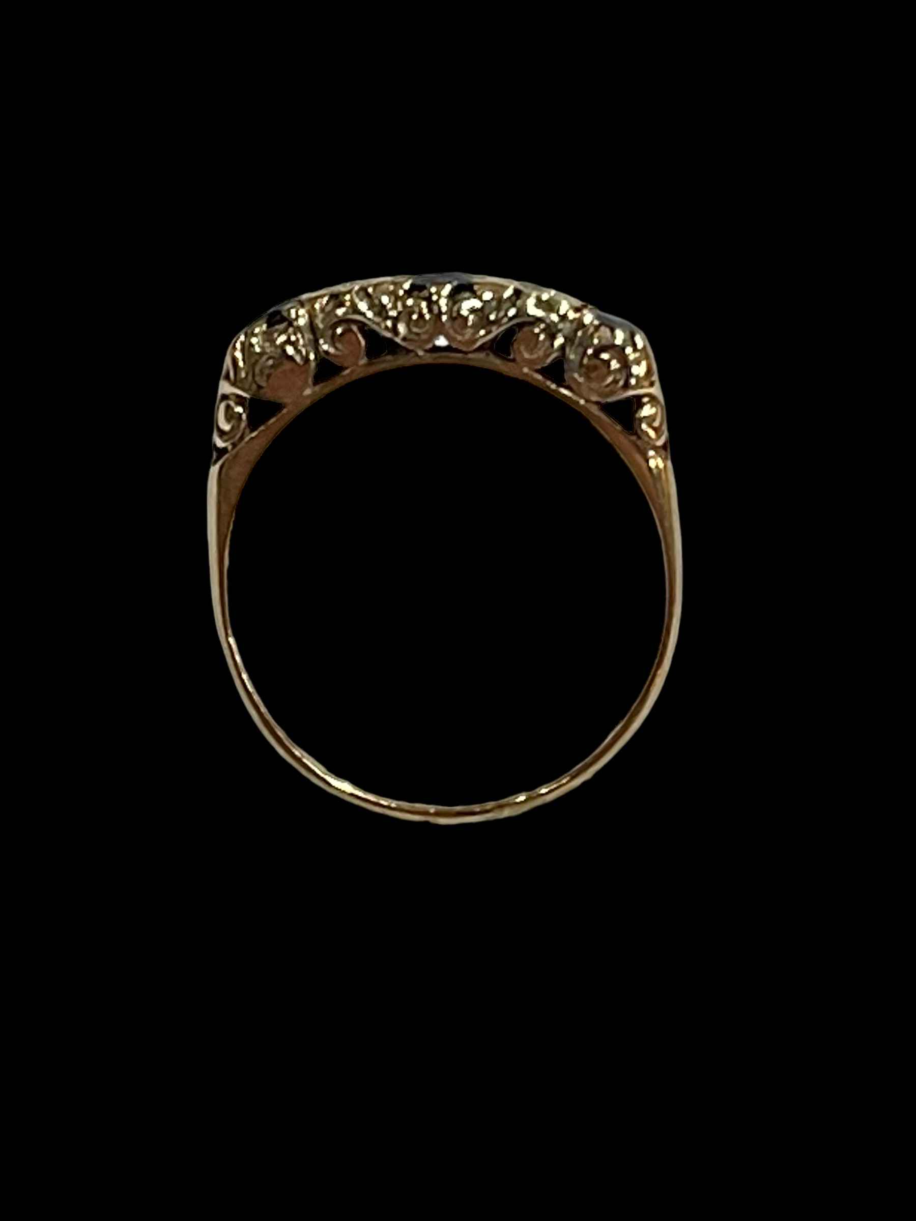 Sapphire and diamond gold ring, size O. - Image 2 of 2