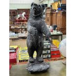 Black Forest style brown bear stick stand, 90cm.