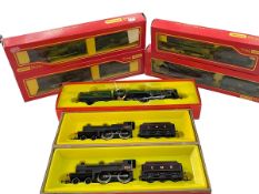 Seven Hornby Triang Models of steam Loco's with tenders.