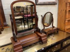 Two Victorian toilet mirrors and wall mirror (3).