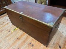 Brass bound camphorwood trunk, 44cm by 95cm by 45cm.