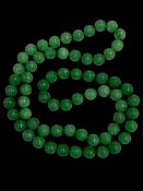 Jade bead necklace.
