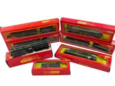 Three Hornby Triang models of steam Loco's and tenders, three diesel Loco's and electric Loco (7).