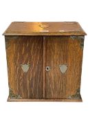 Two door oak smokers cabinet, 30cm by 31.5cm by 22.5cm.