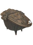 Ornate French cast iron coal scuttle. 32cm.