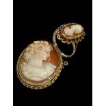 9 carat gold cameo brooch and ring (2).