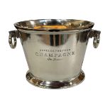 Silver plate style two handled champagne bucket.