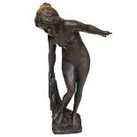 Large bronze style figure of maiden, 60cm.