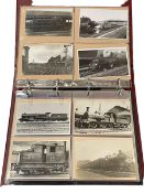 Album of railway locomotives including North East interest, railway official postcards, etc.