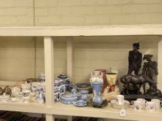 Heredities TM43 sculpture, two spelter figures, Hammersley, Wedgwood Blue Jasperwares, paintings,