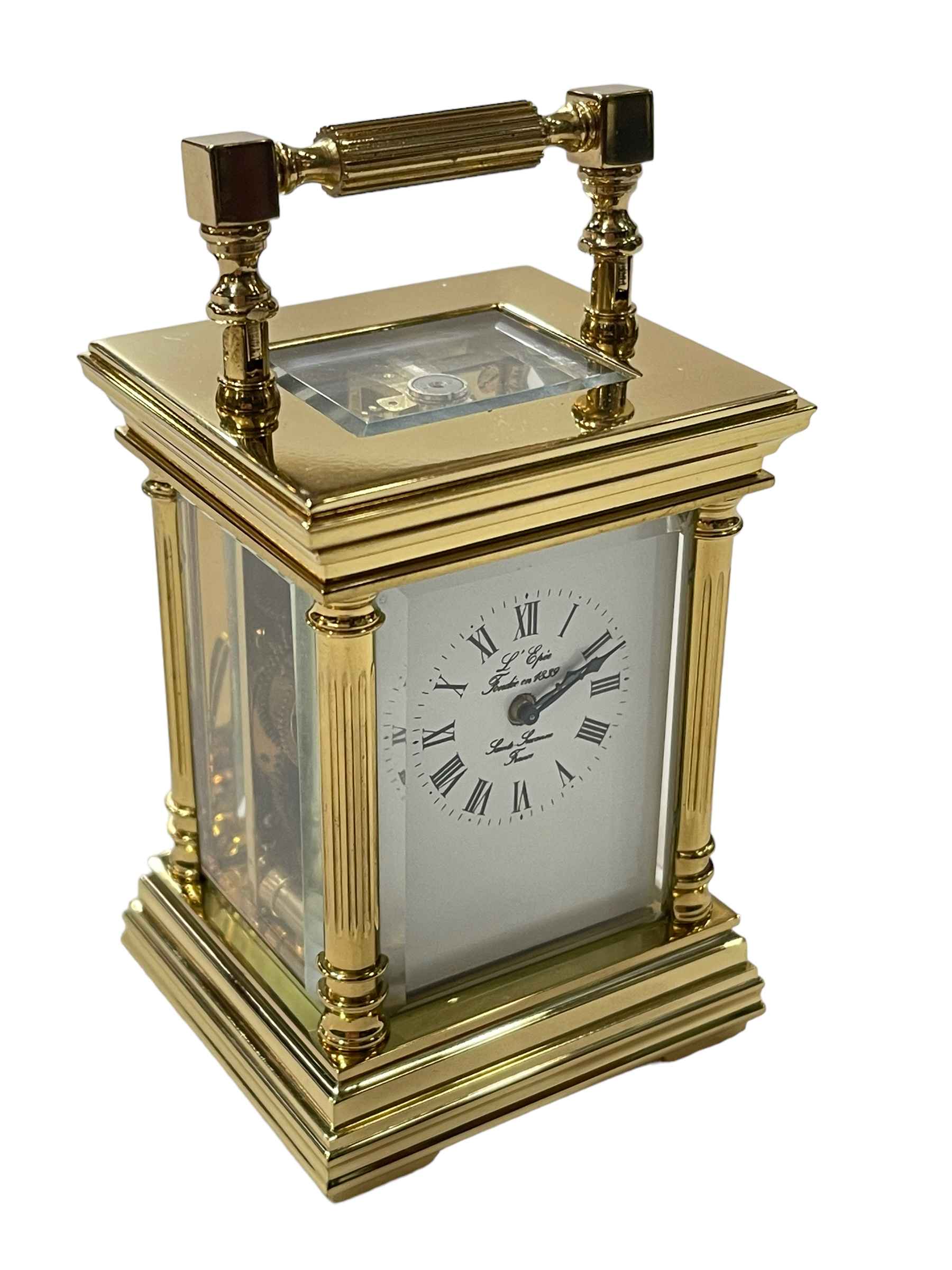 Good quality small modern French carriage clock.