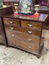 19th Century mahogany chest of two short above three long graduated drawers, 91.5cm by 92cm by 46.