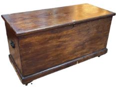 Large Victorian stained pine trunk, 67cm by 126cm by 55cm.