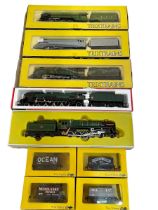 Three Trixtrains Locomotive and Tenders, Jouef and Another and four Wagons.