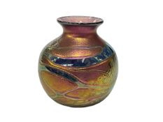 Okra vase signed R. Golding c1993, 13cm high.