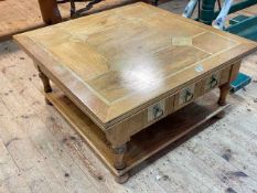 Barker & Stonehouse Flagstone six drawer low centre storage table, 45cm by 90.5cm by 90.5cm.