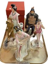 Ashmor figure of First Emperor of China, boxed, figures of Lifeboatman and Army Girl,