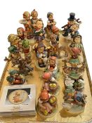 Nineteen Hummel figures and boxed collectors plate.