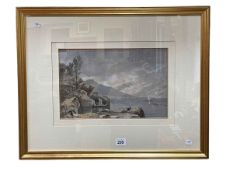 William Fleetwood Varley (1785-1856) Loch Lomond, watercolour, 22cm by 33.5cm, in gilt glazed frame.